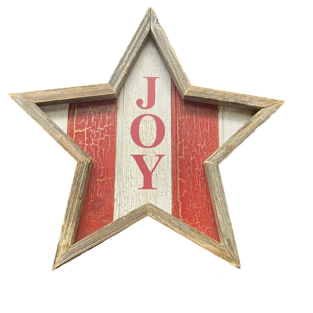 Reversible Wood Star with “Joy”